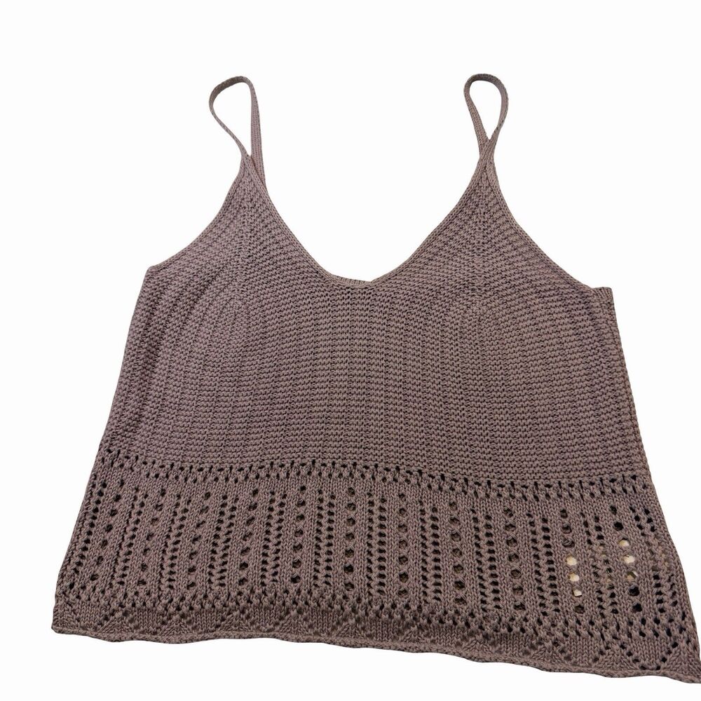 Urban Heritage Top Women's Size Medium Purple Crochet Sleeveless Crop Boho Chic